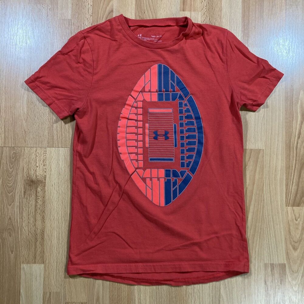 Under Armour Heat Gear T-Shirt  (Youth Size M) • Loose Cotton • Red • EUC